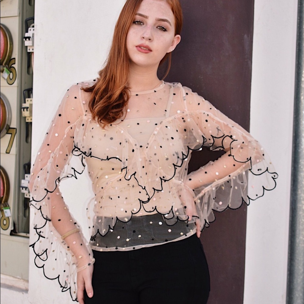 Mesh nude top